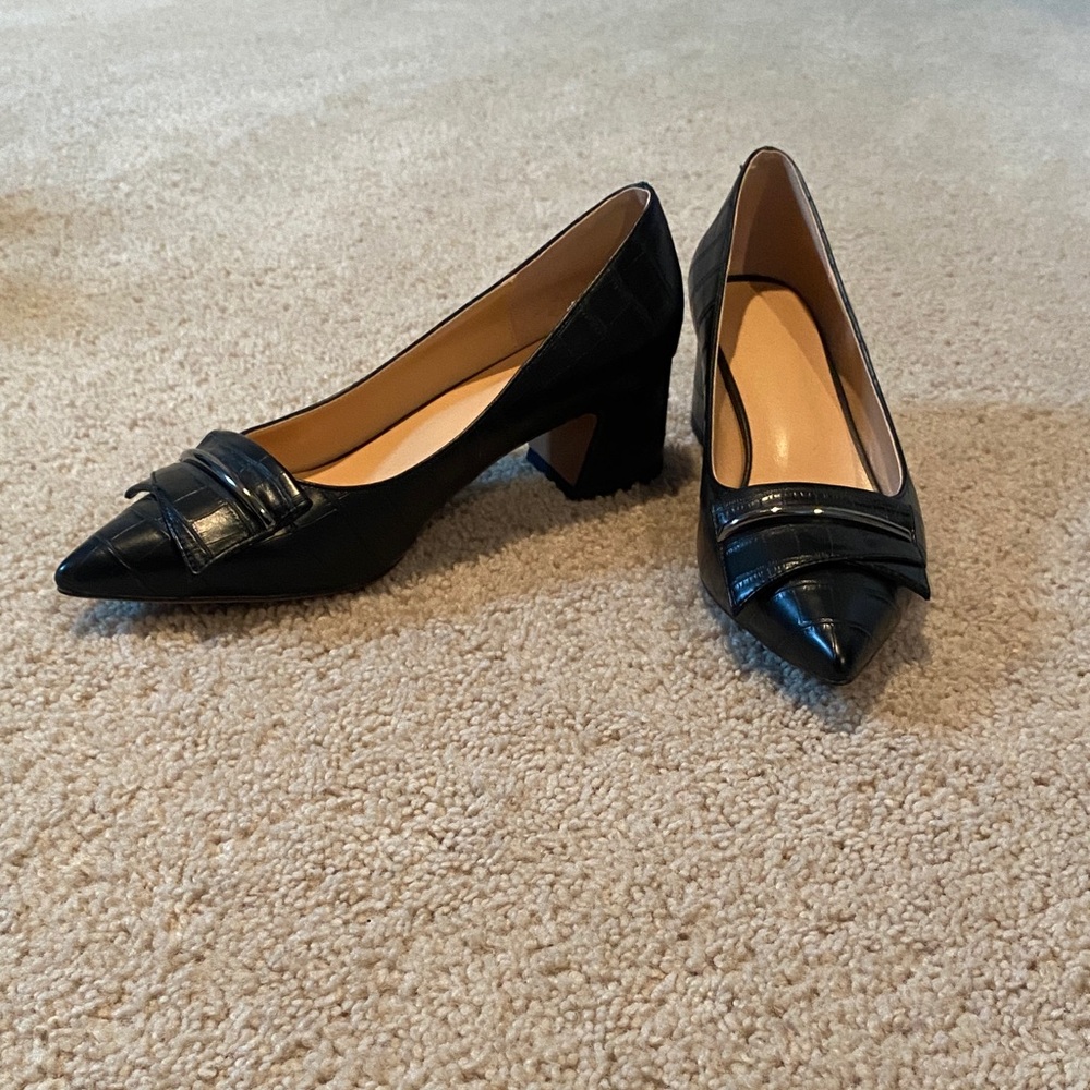 Elegant Black Women's Block Heel Loafers